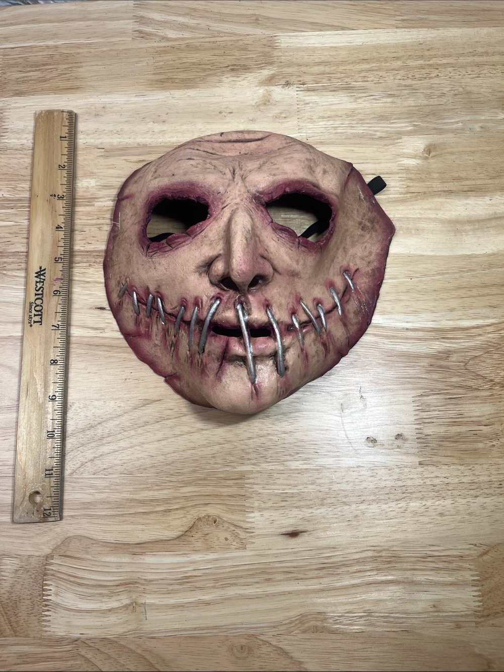 Spirit Halloween Horror Latex Half Mask Stitched Stapled Mouth Cosplay Face Mask